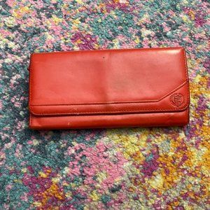 Buxton Calfskin Leather Red Wallet